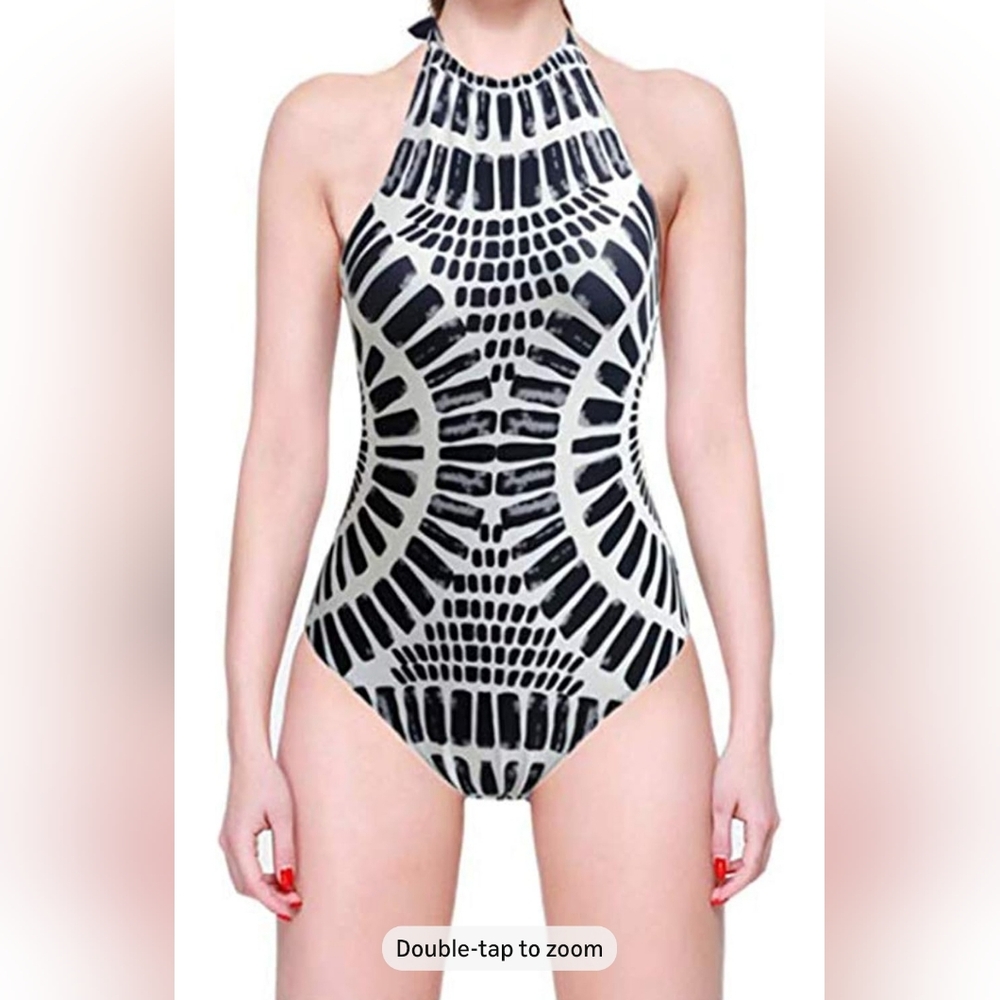 Black and White One Piece Swimsuit